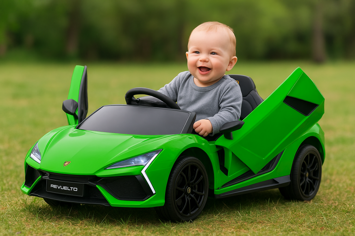 Lamborghini Revuelto Kids Ride-On Car – Licensed in Green