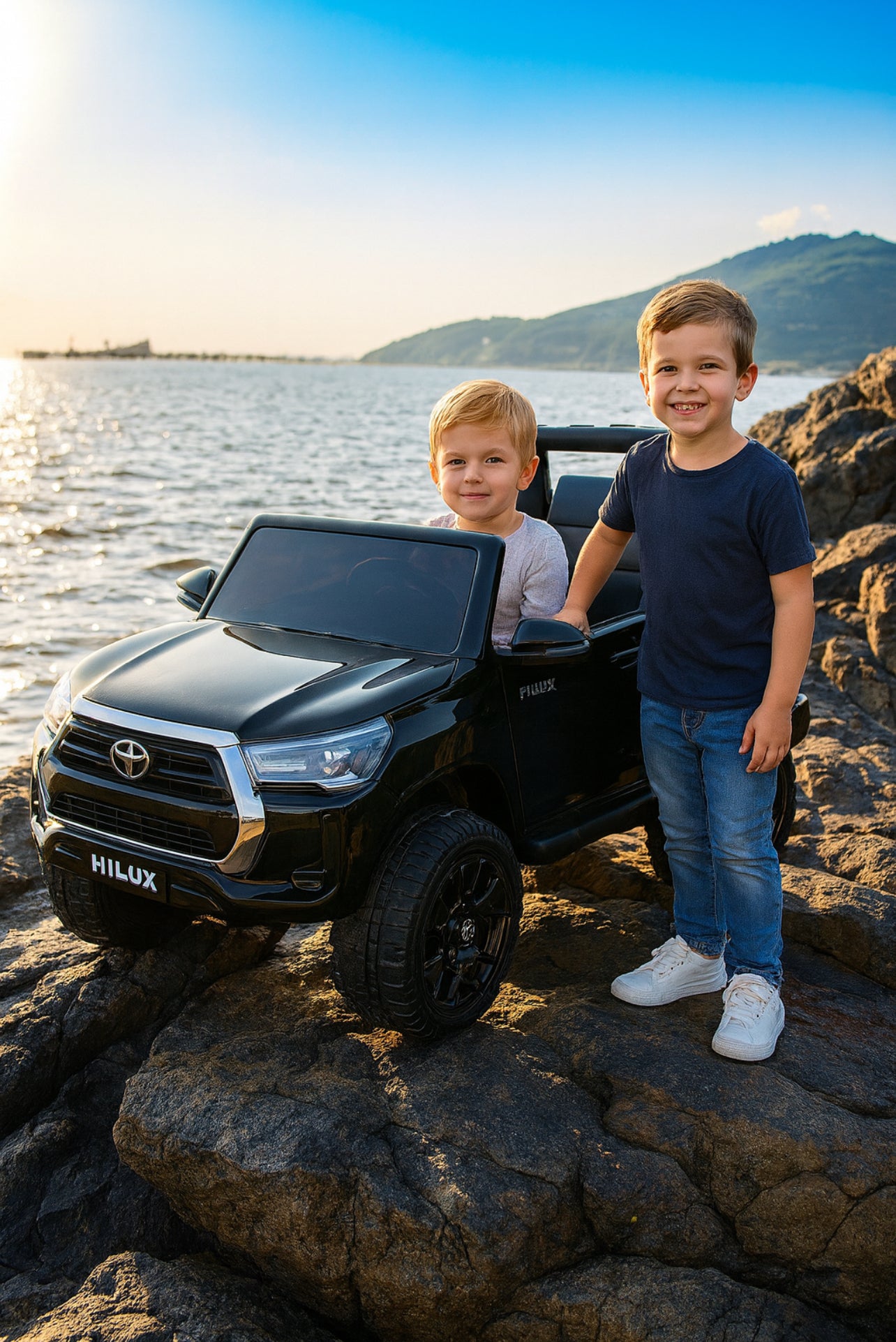 Toyota Hilux Kids Ride-On Car – Licensed in Black