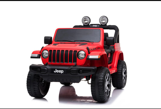 Licensed Jeep Wrangler Rubicon Kids Ride-On Car – 12V (Red