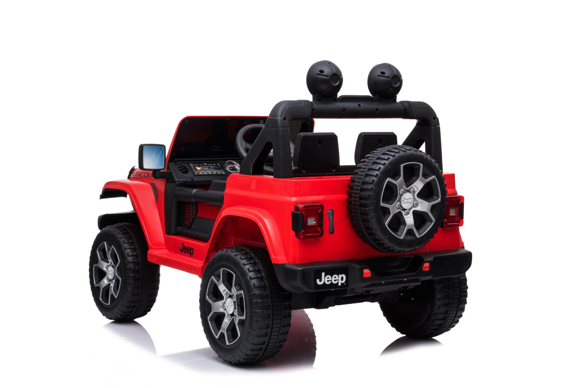 Licensed Jeep Wrangler Rubicon Kids Ride-On Car – 12V (Red
