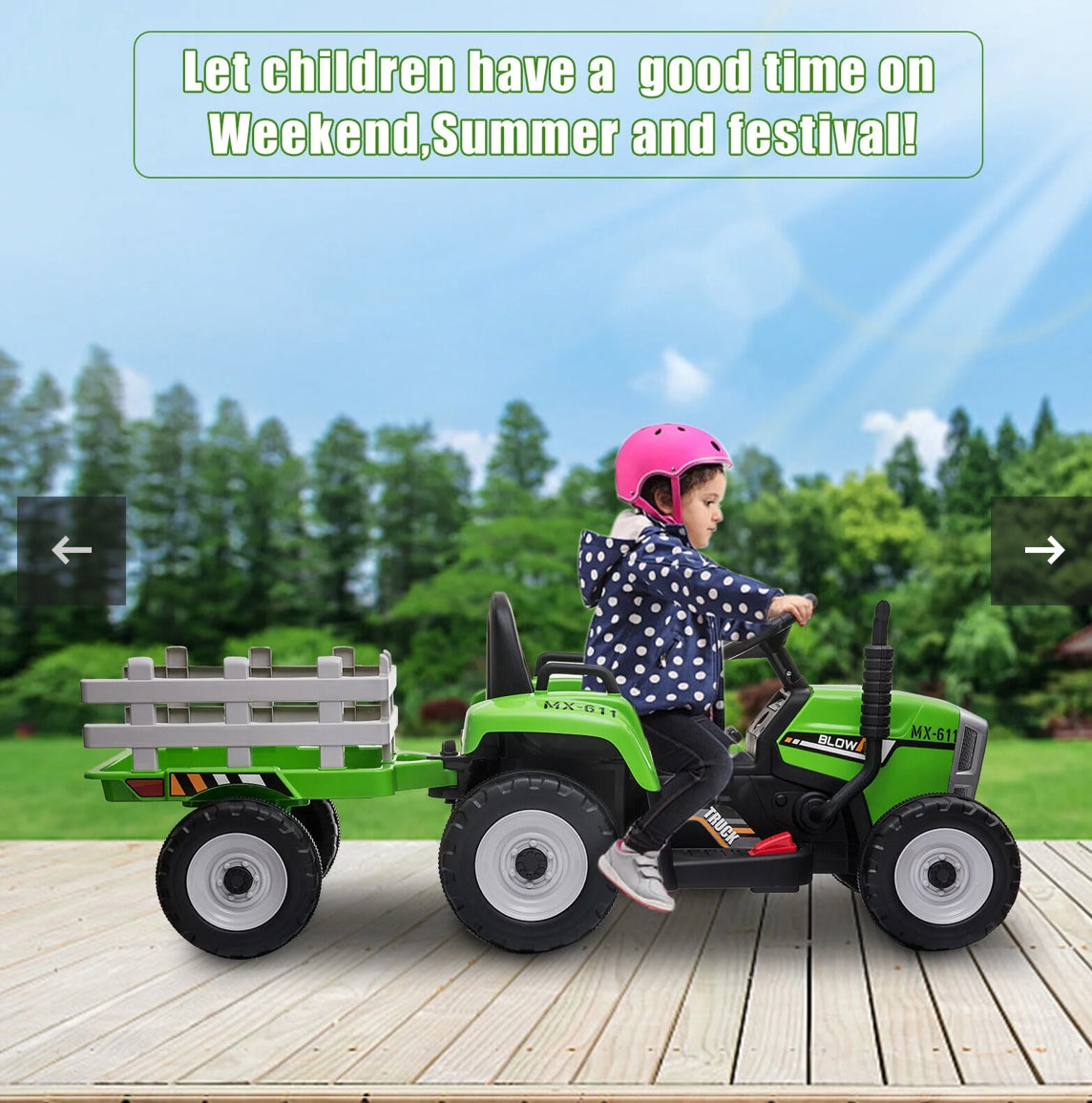 Kids Farm Tractor Ride-On Toy with Remote Control 12 v