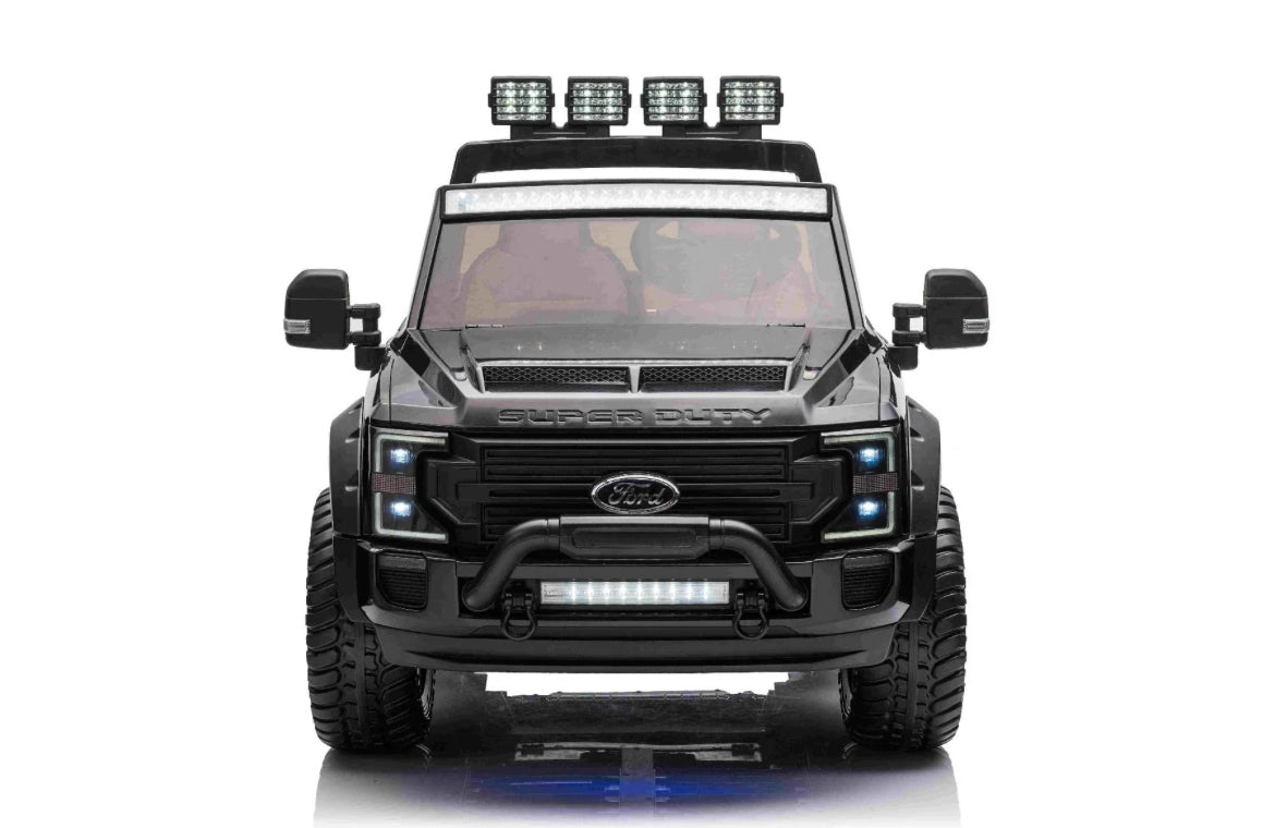 24V LICENSED FORD SUPERDUTY F450 RIDE ON CAR 60KG WEIGHT CAPACITY! EVA WHEELS & W/ REMOTE CONTROL IN BLACK